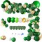 163Pcs Jungle Party Balloons Garland Arch Kit, Gold Green Balloons Dinosaur Party Decoration with Palm Leaves for Safari Animal Wild One Birthday Baby Shower St Patricks Day Party Supplies